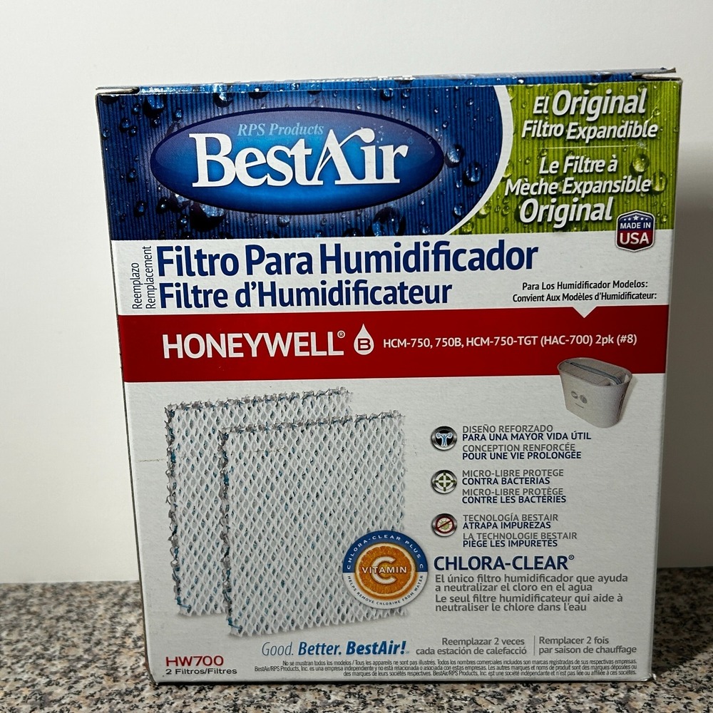 Best Air Humidifier Filter ~Honeywell - HW700-Made in USA! - 2 pack - New in Box - Picture 2 of 5